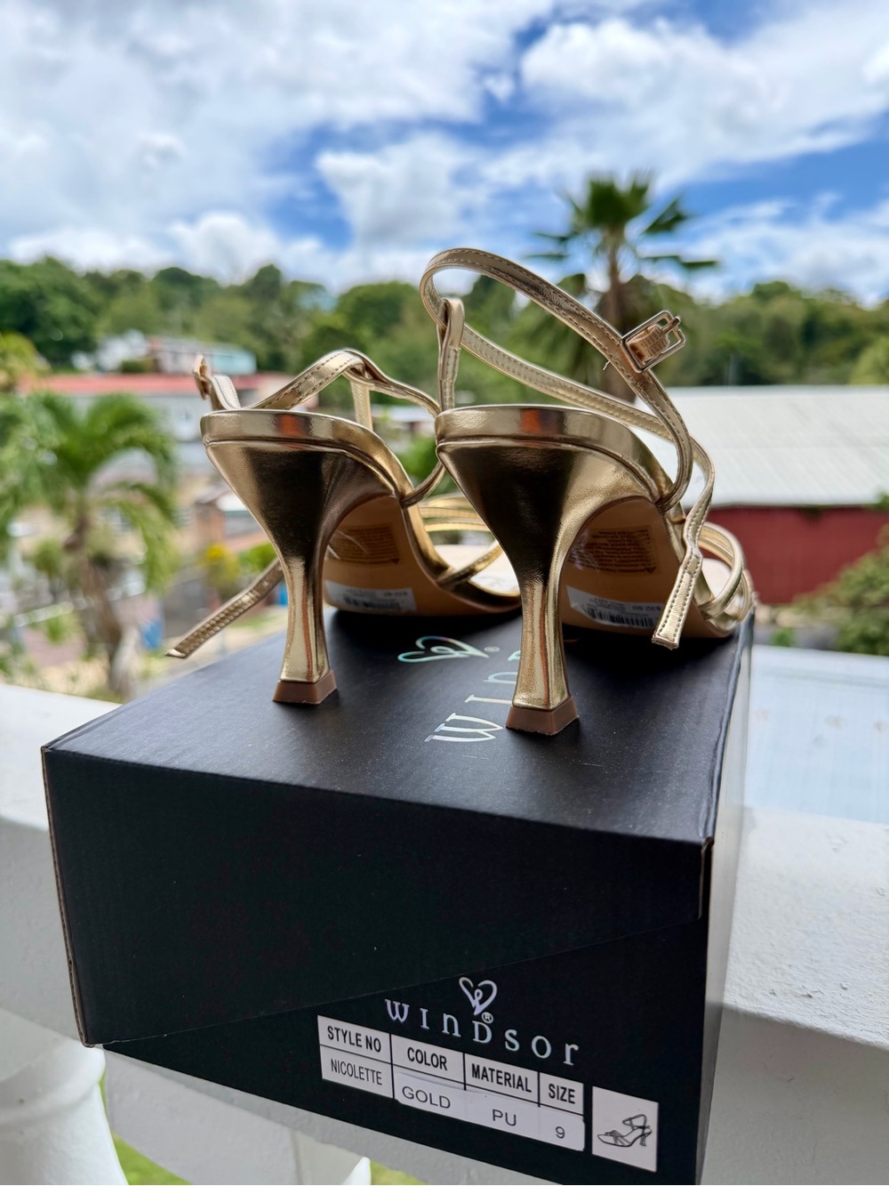 Windsor Nicolette Gold Strappy Heels – Size 9 - Picture 3 of 8